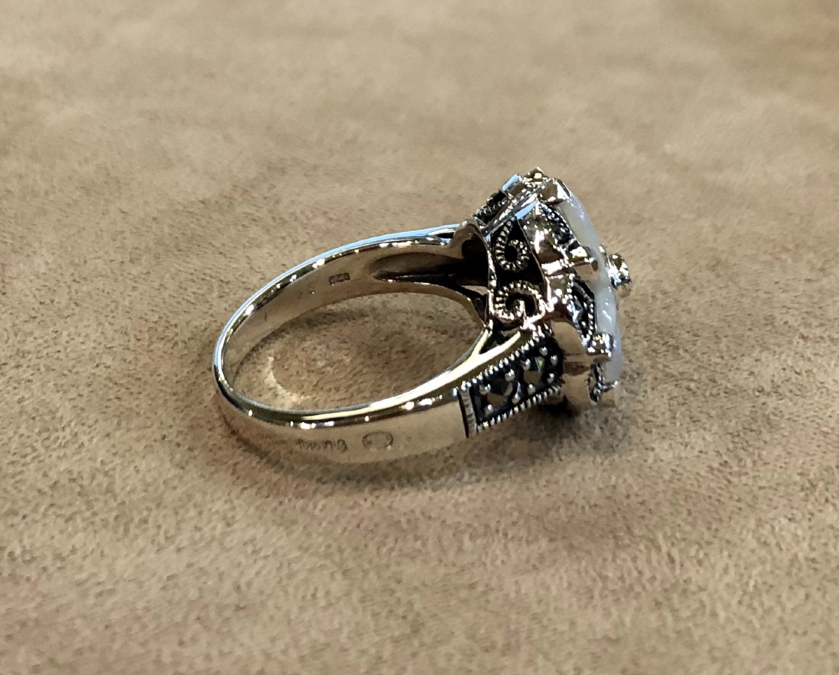 Bague opales et marcassites-photo-4