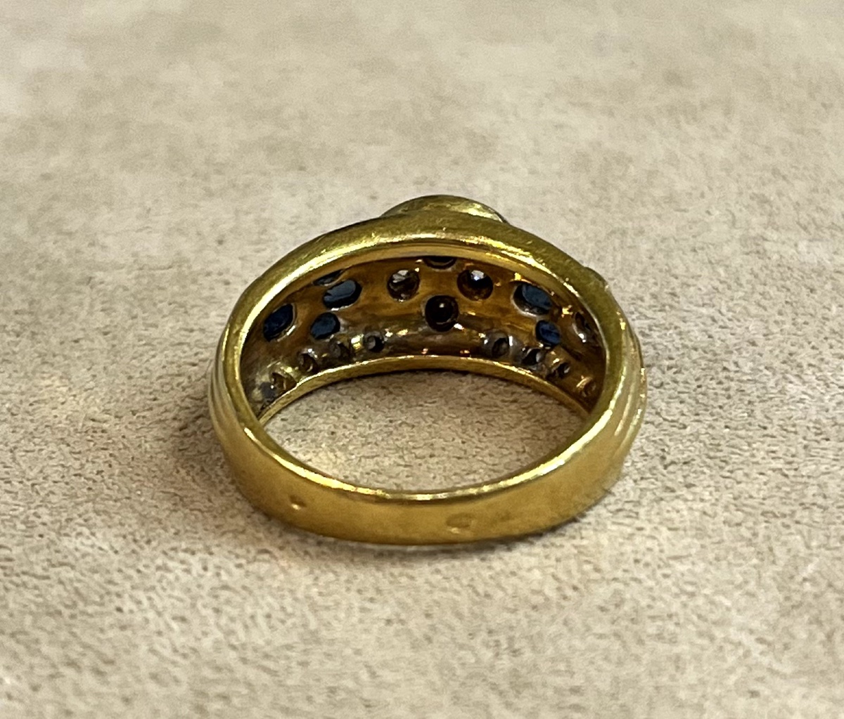 bague bandeau fleur saphirs et diamants-photo-3