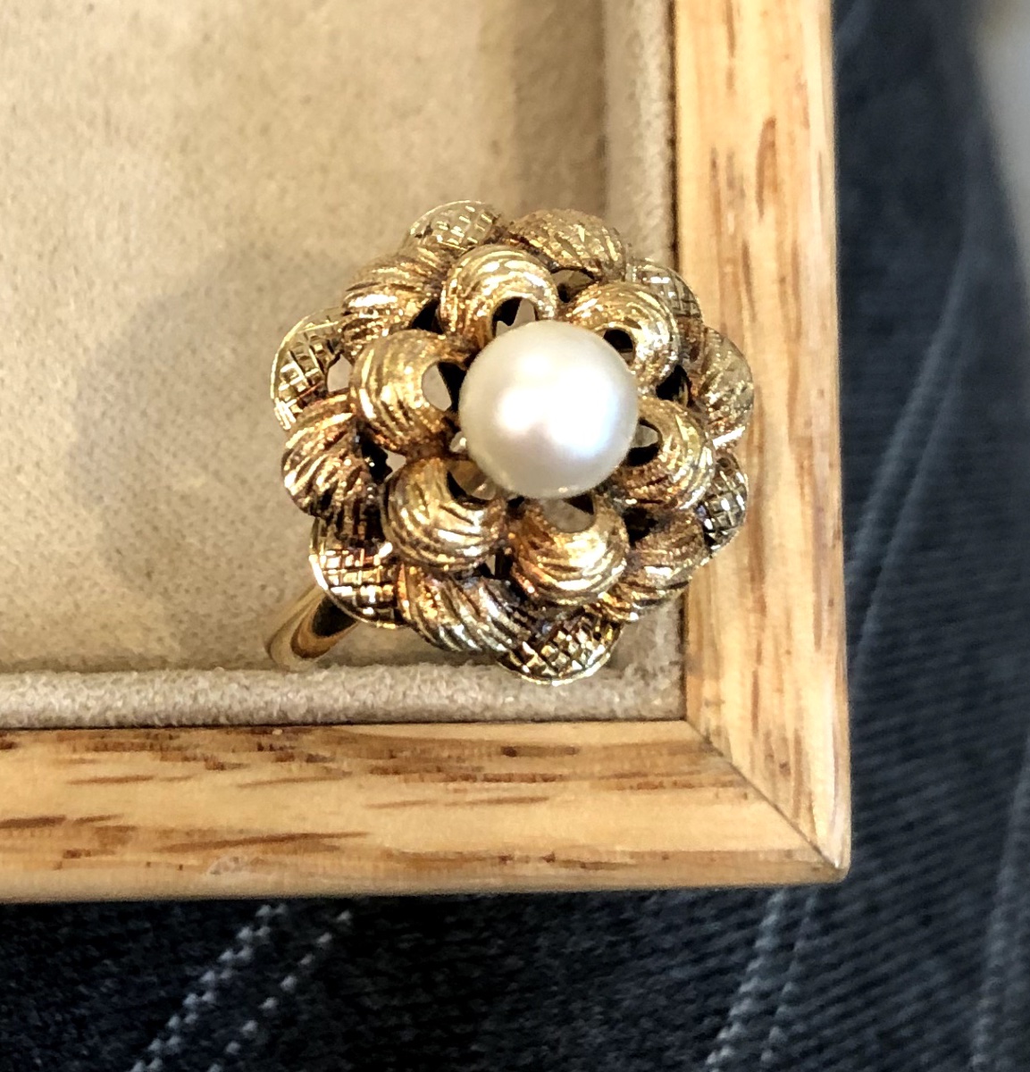 Cabbage Ring With Pearl-photo-2