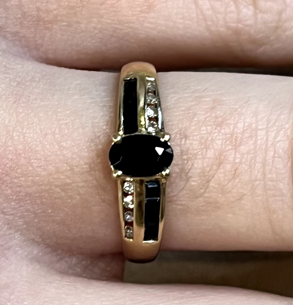 Sapphire And Diamond Band Ring -photo-2