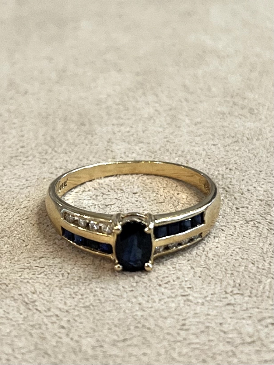 Sapphire And Diamond Band Ring -photo-3
