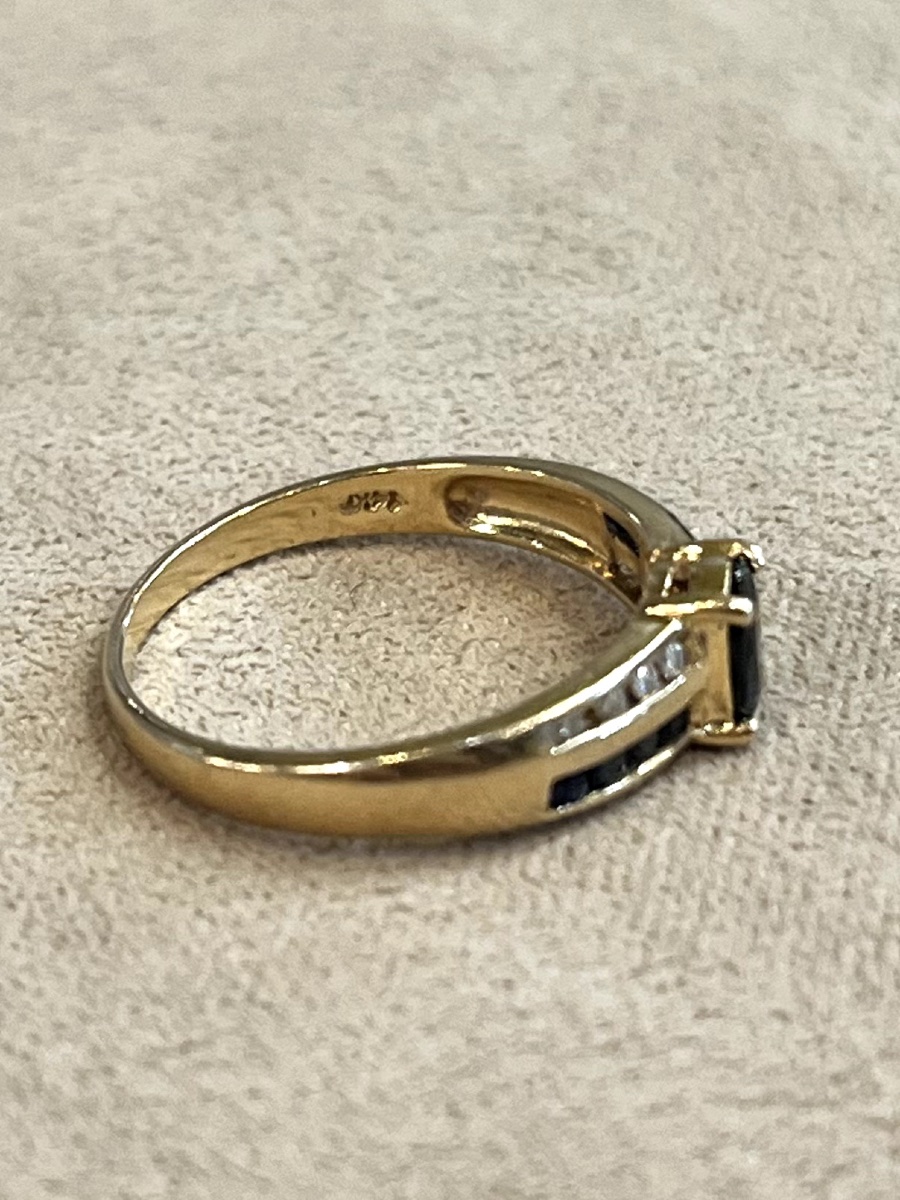 Sapphire And Diamond Band Ring -photo-4