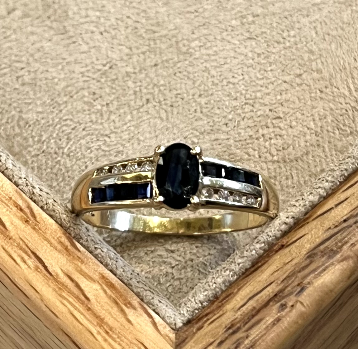 Sapphire And Diamond Band Ring 