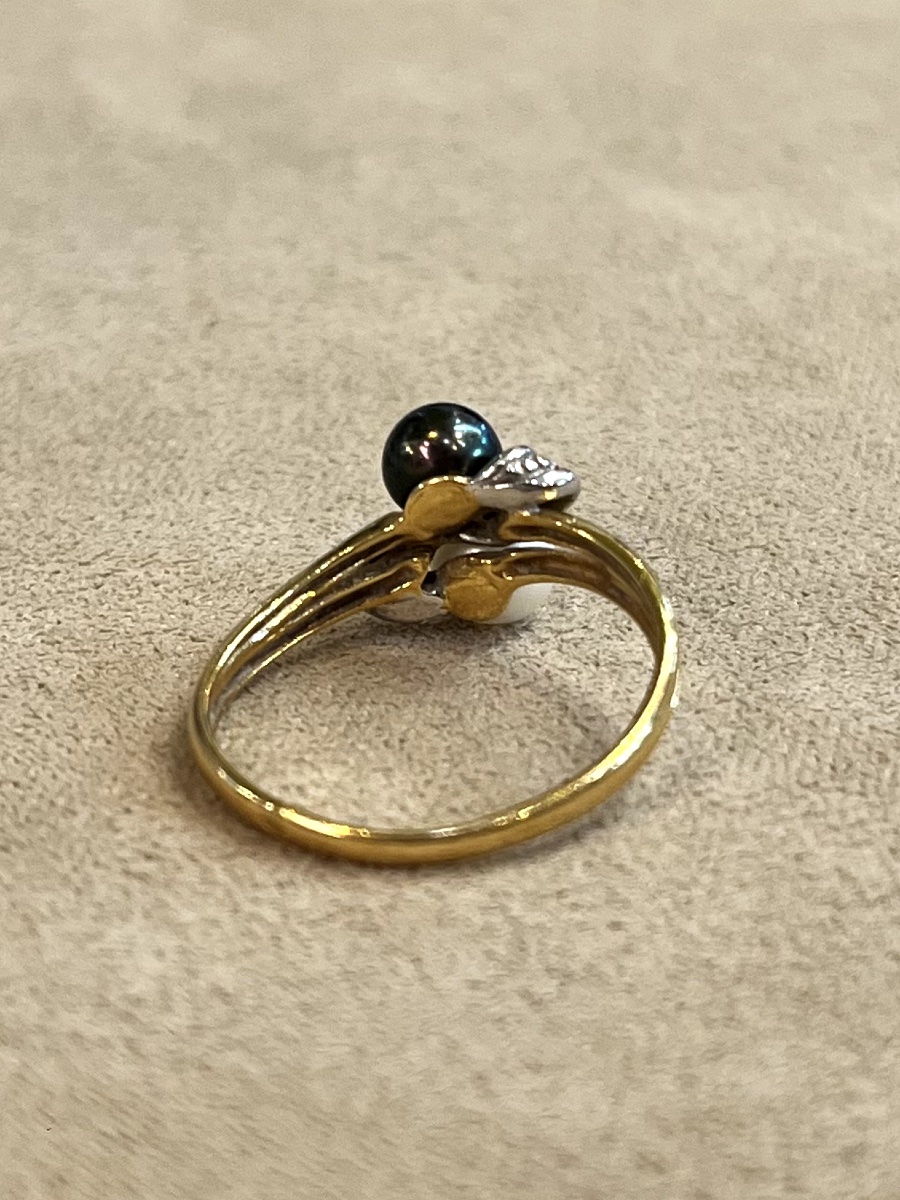 Two-tone Pearl And Diamond Ring -photo-4