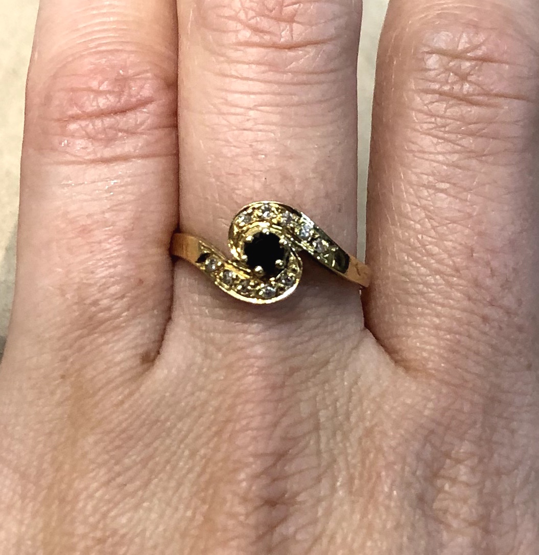 Sapphire And Diamond Swirl Ring-photo-4