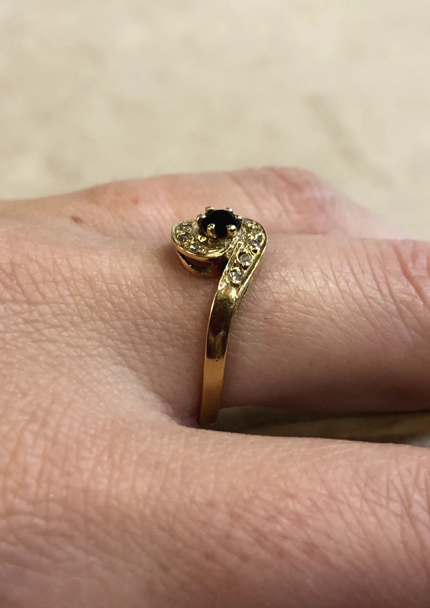 Sapphire And Diamond Swirl Ring-photo-5