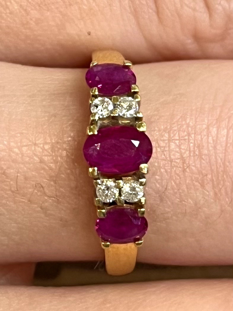 Bague rubis et Diamants-photo-2