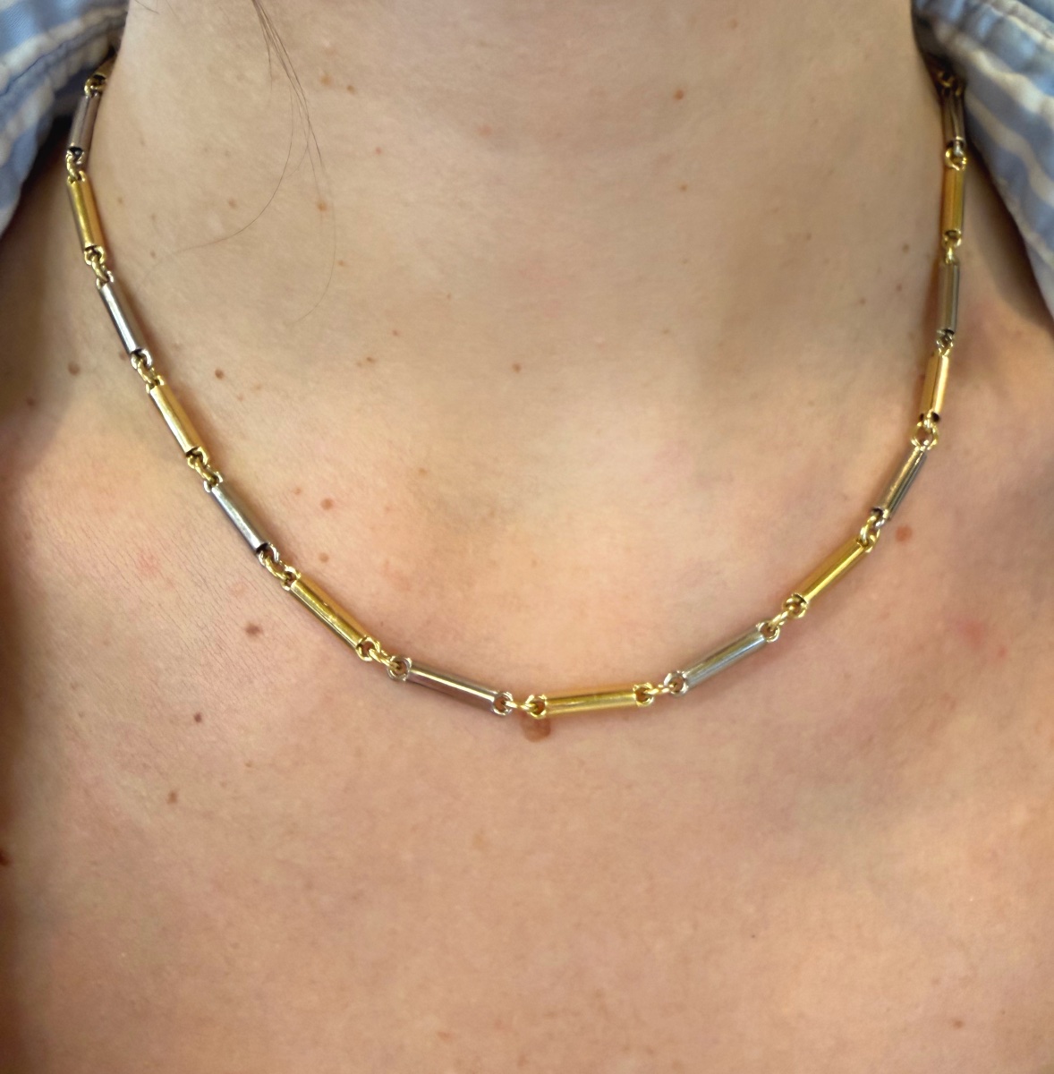 Two-tone Tube Necklace-photo-4