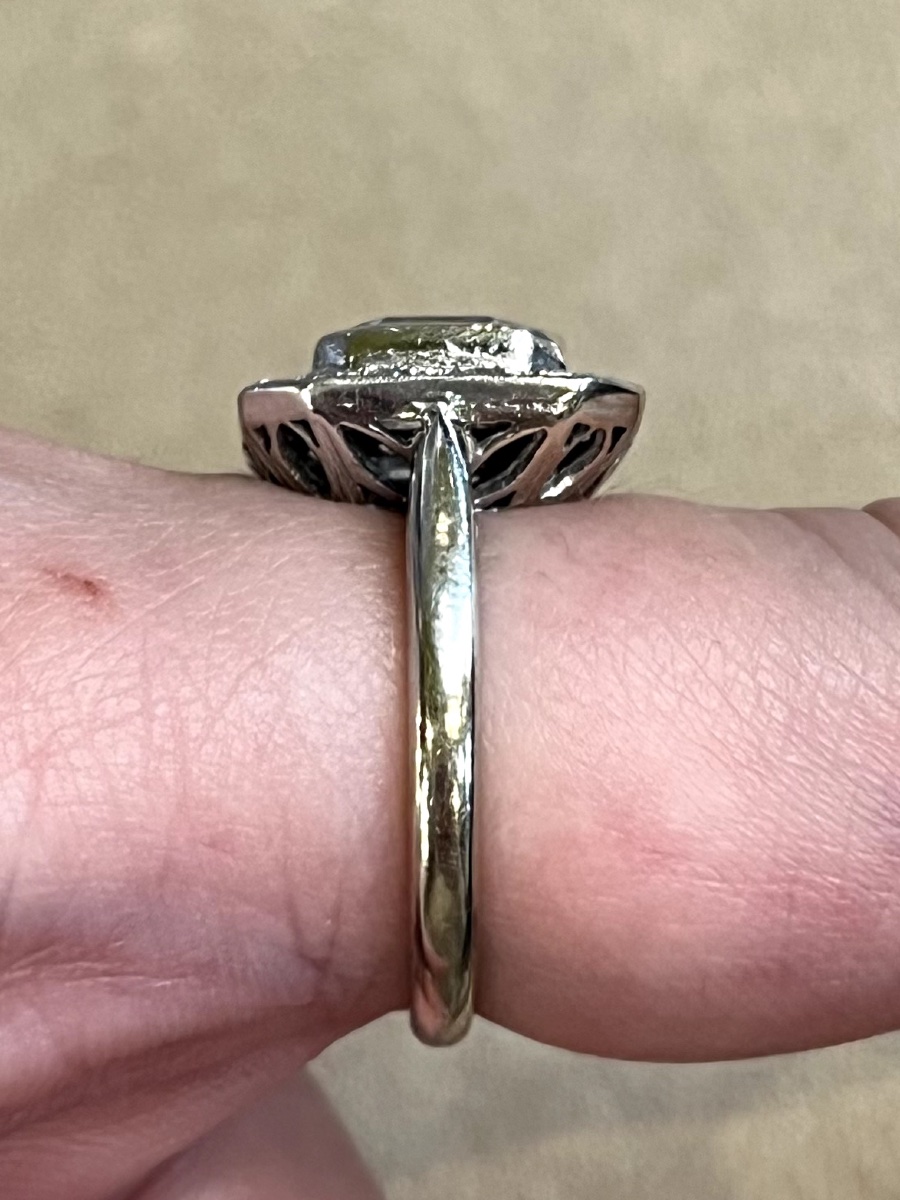 Bague pavage saphir et diamants -photo-1