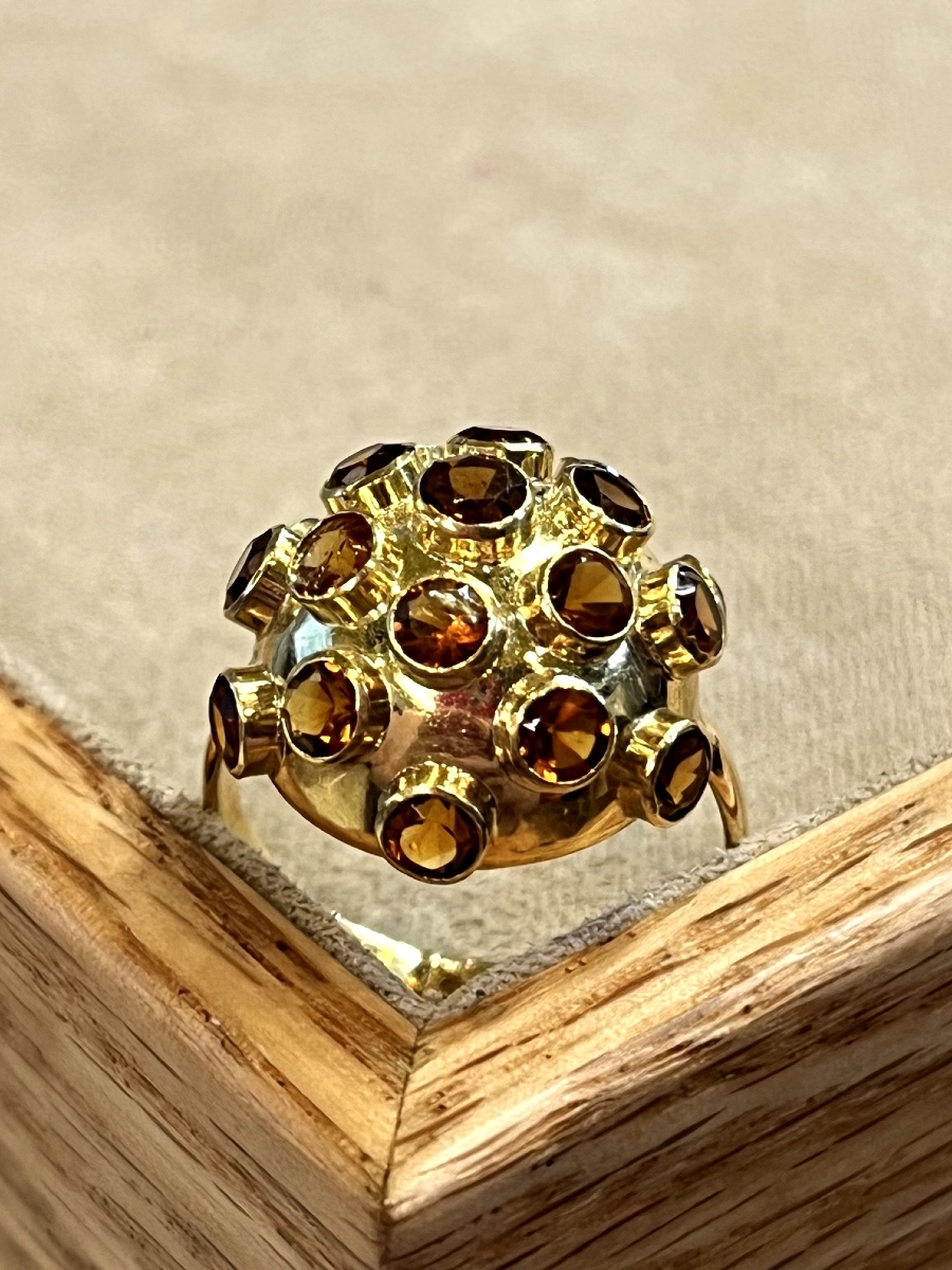 bague dôme citrines