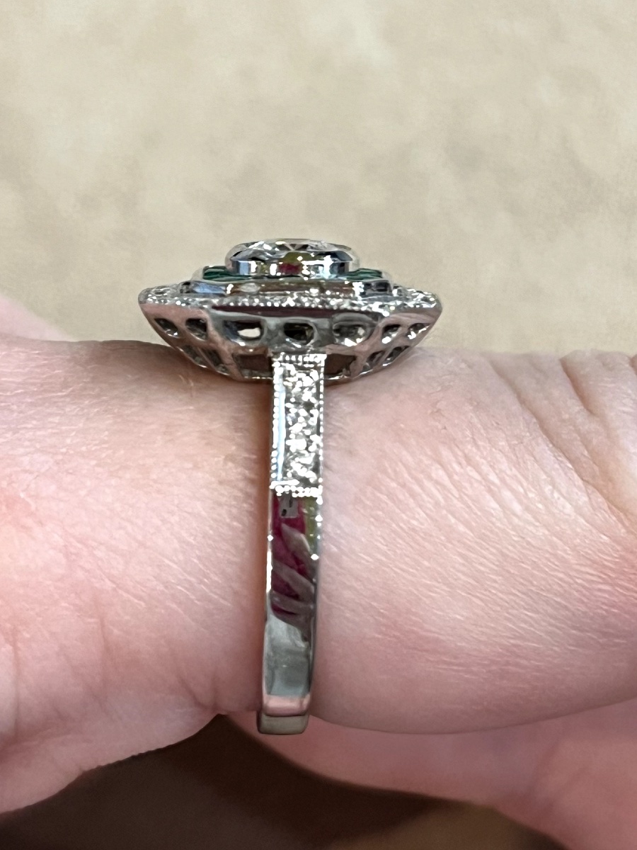 Bague Emeraudes et diamants -photo-6