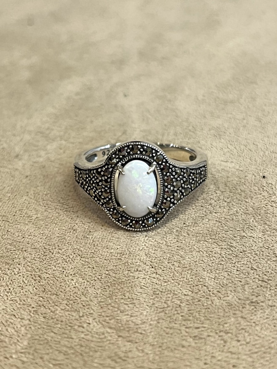 Opal And Marcasite Ring -photo-4