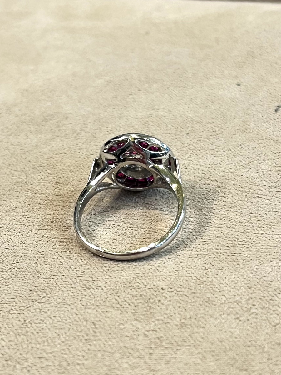 Bague ronde Rubis et Diamants -photo-2