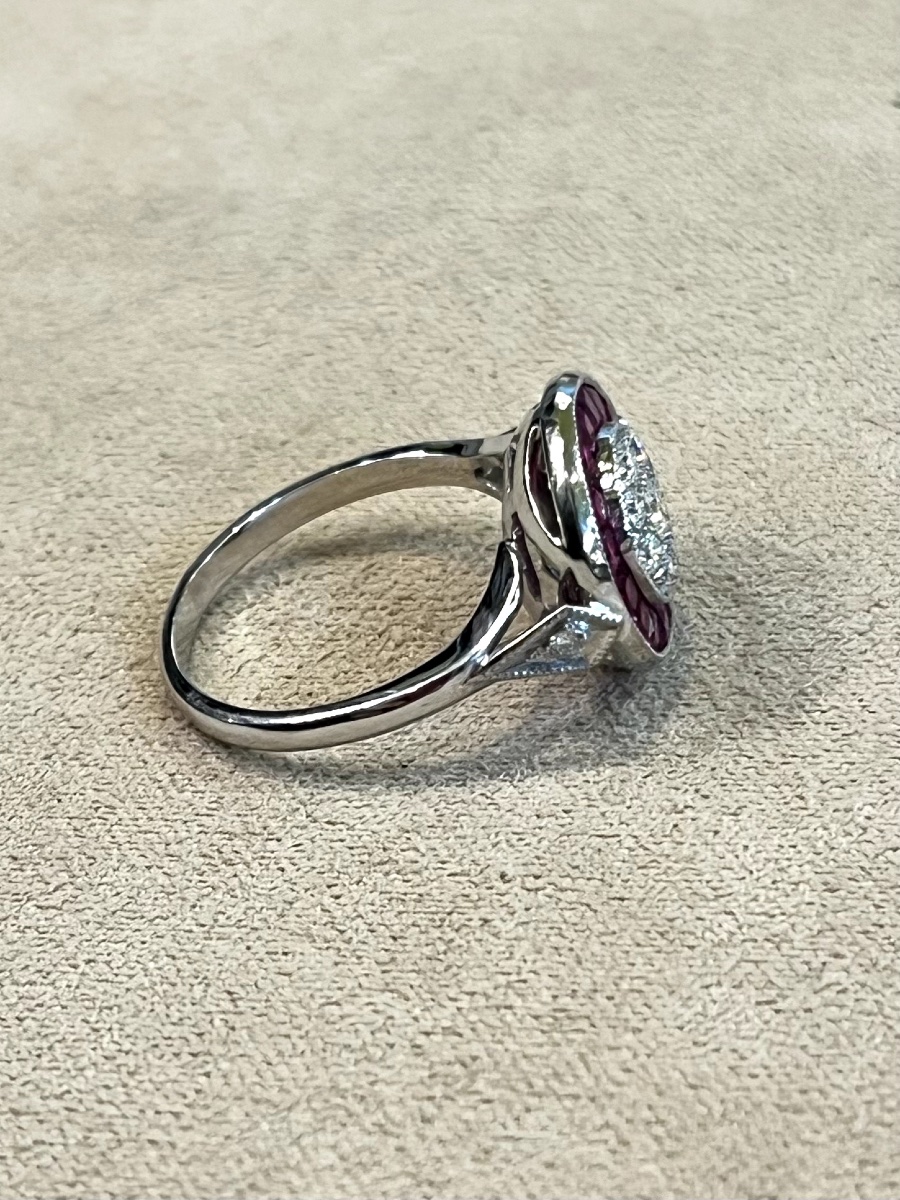 Bague ronde Rubis et Diamants -photo-3