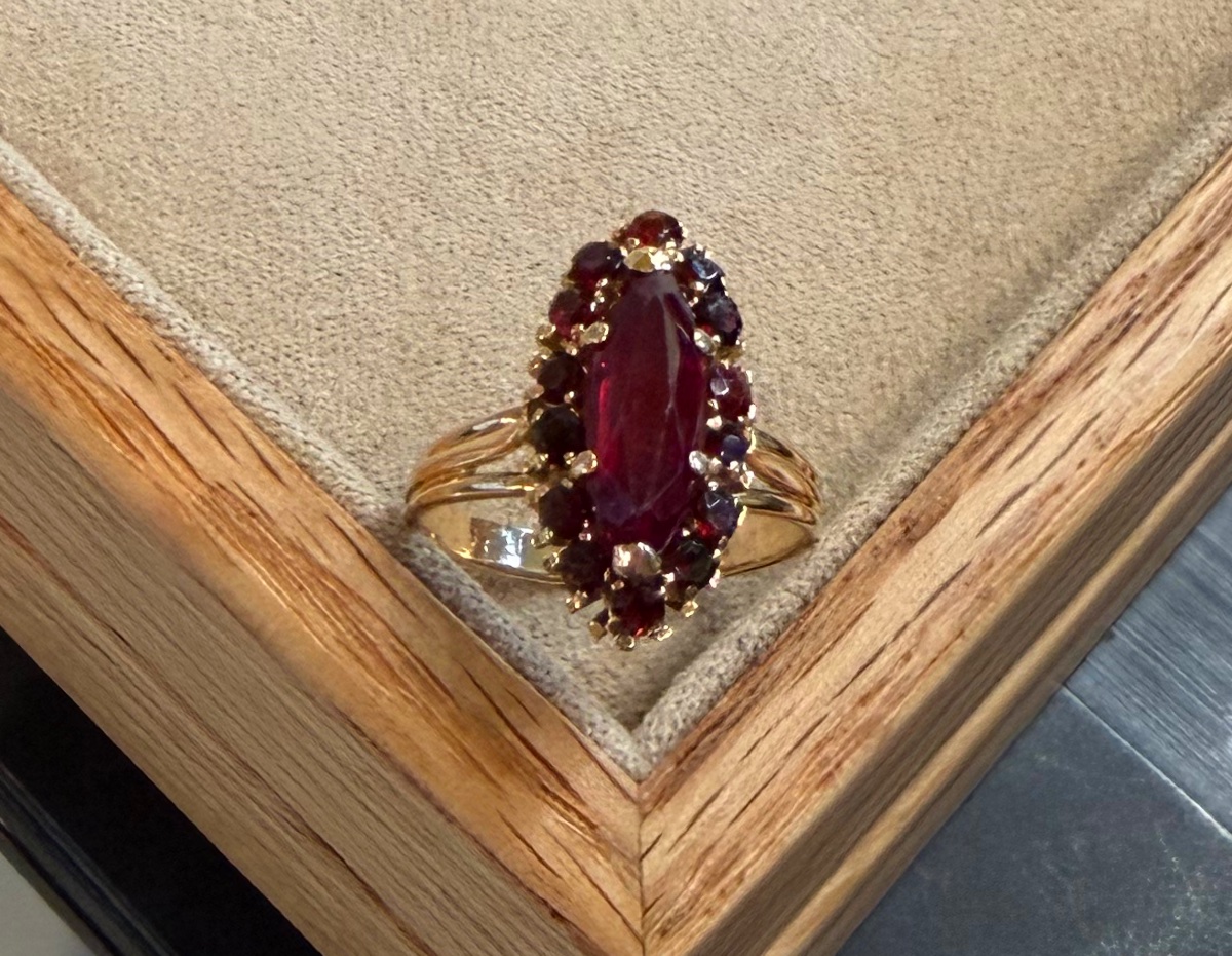 Bague marquise grenats-photo-2