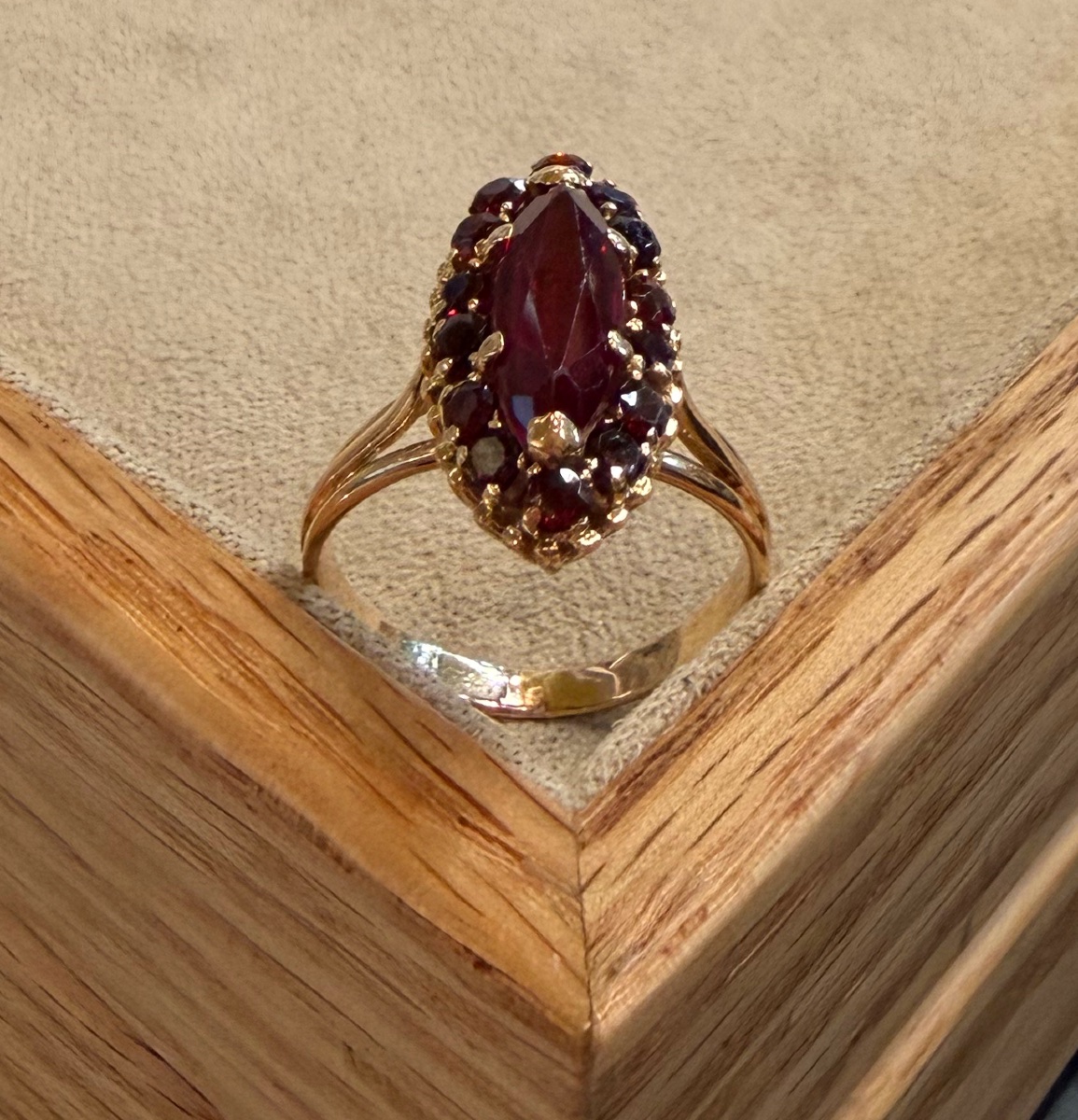 Bague marquise grenats-photo-3