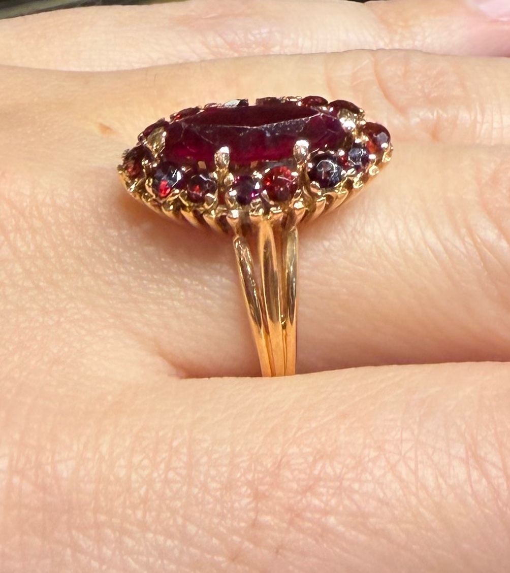 Bague marquise grenats-photo-5