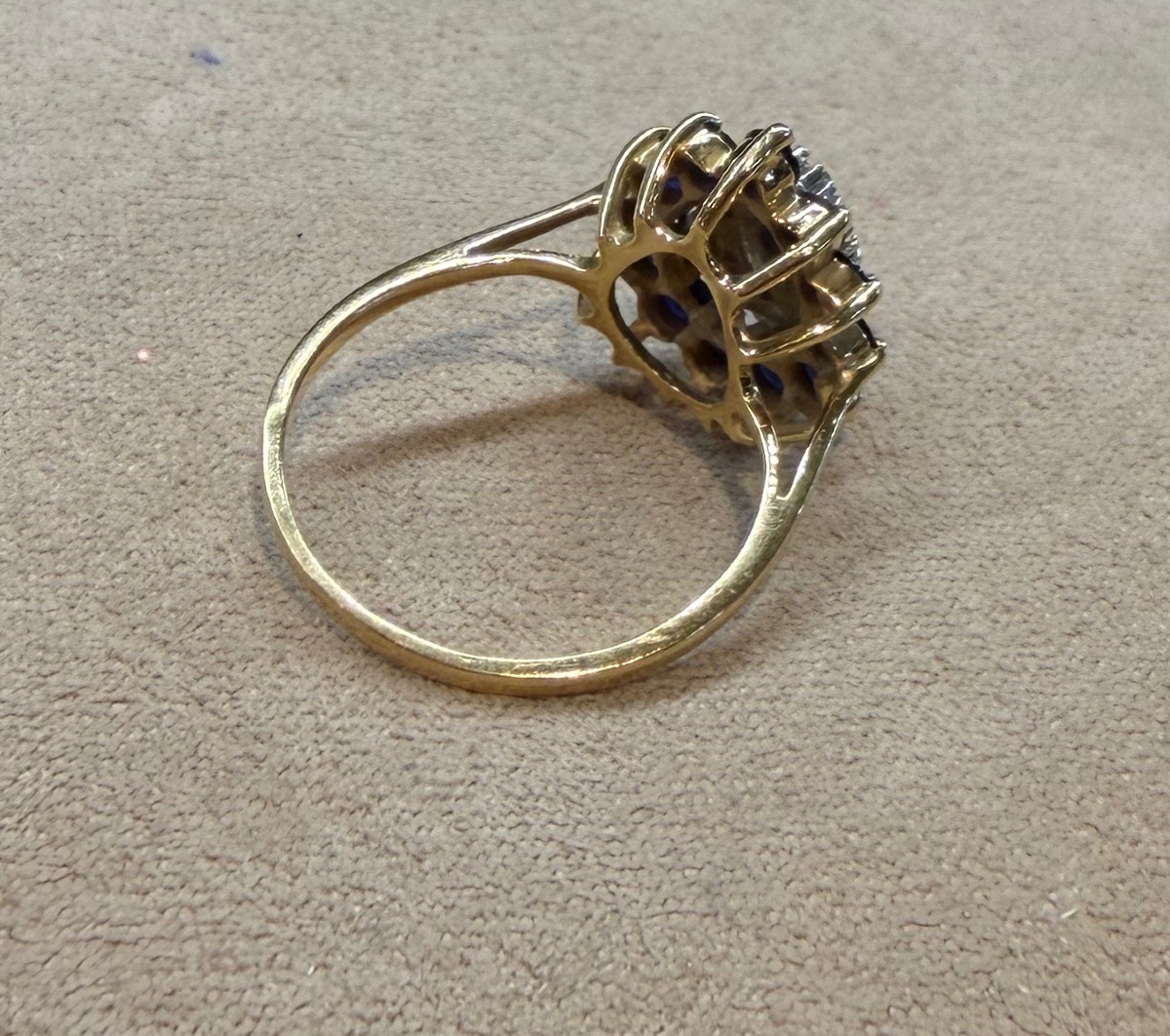 Bague goutte saphirs et diamants-photo-4