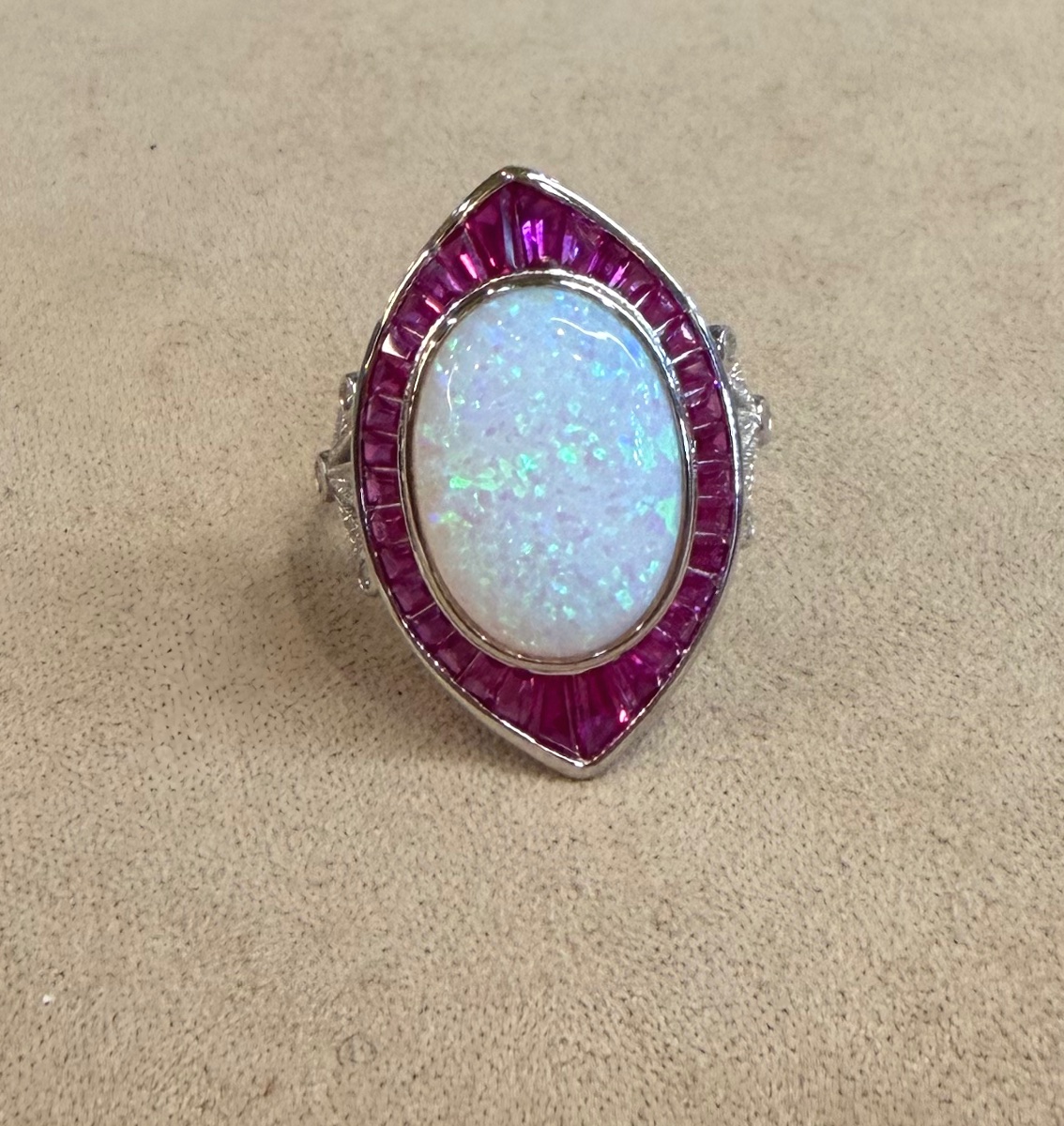 Bague marquise opale -photo-4