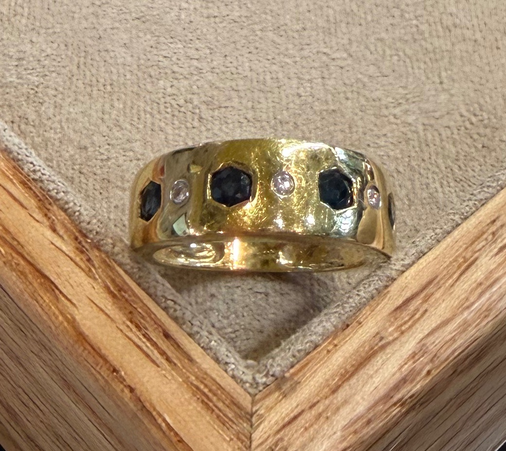 Sapphire And Diamond Band Ring-photo-7