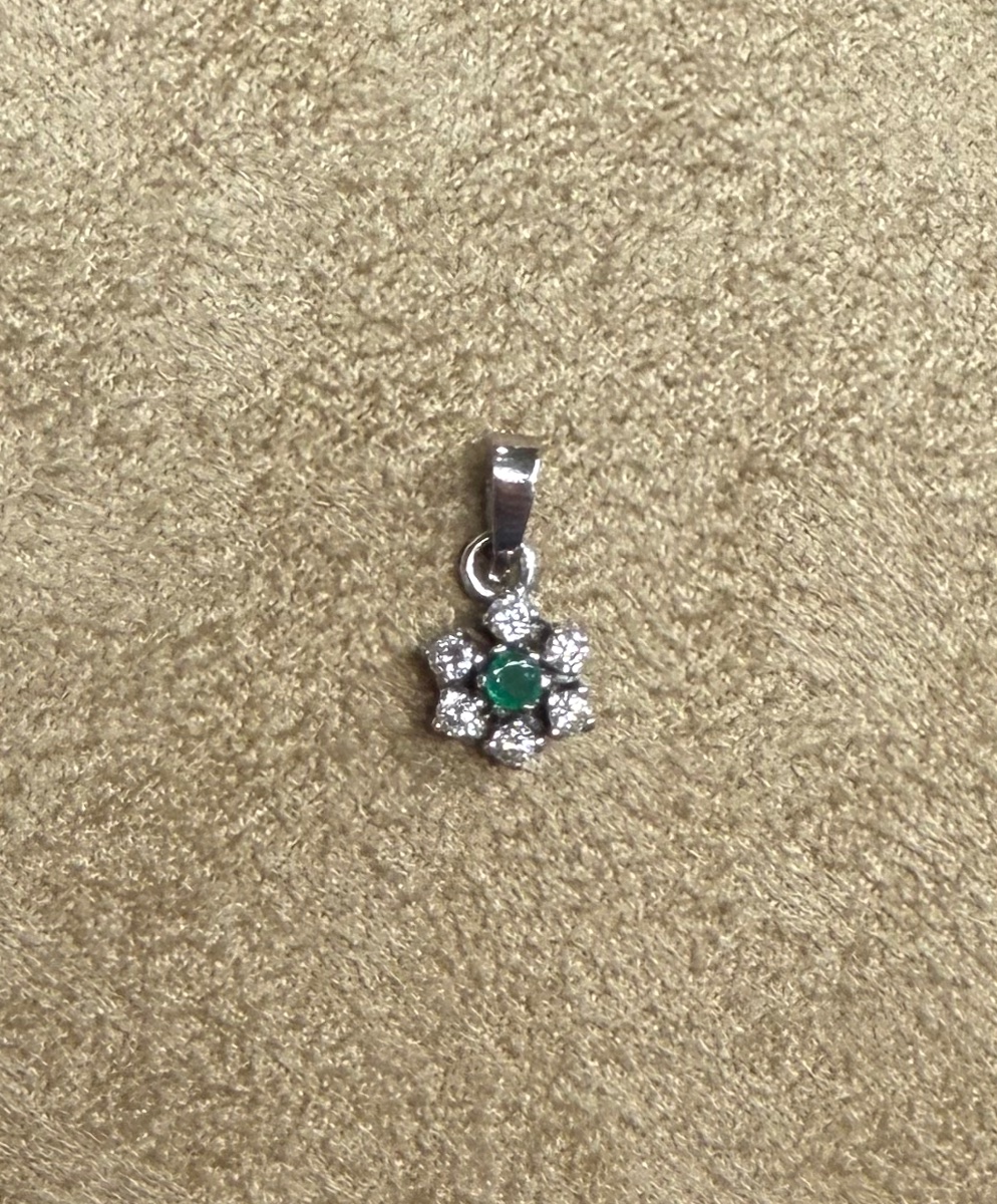 Pendentif emeraude et diamants-photo-3