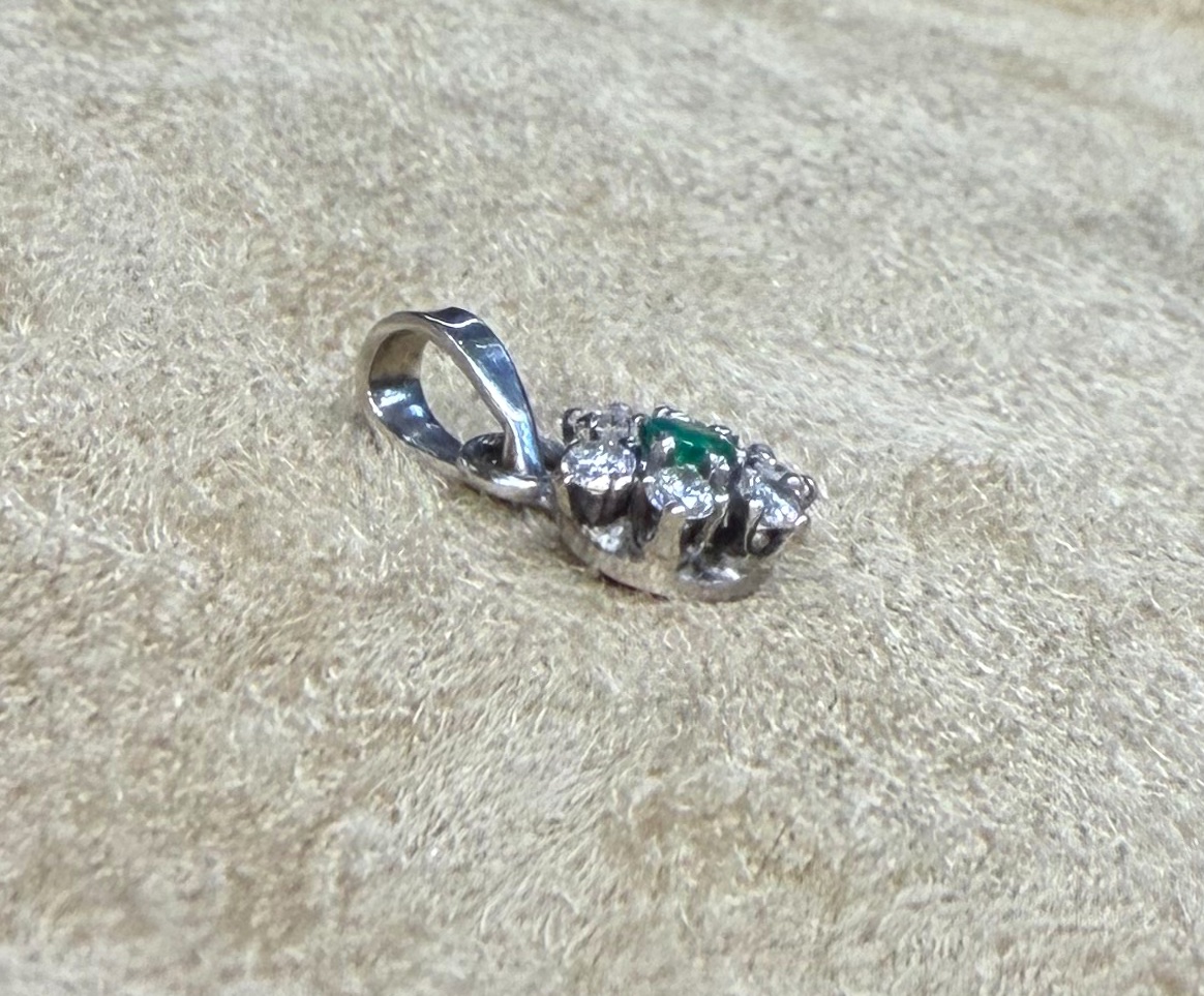 Pendentif emeraude et diamants-photo-4