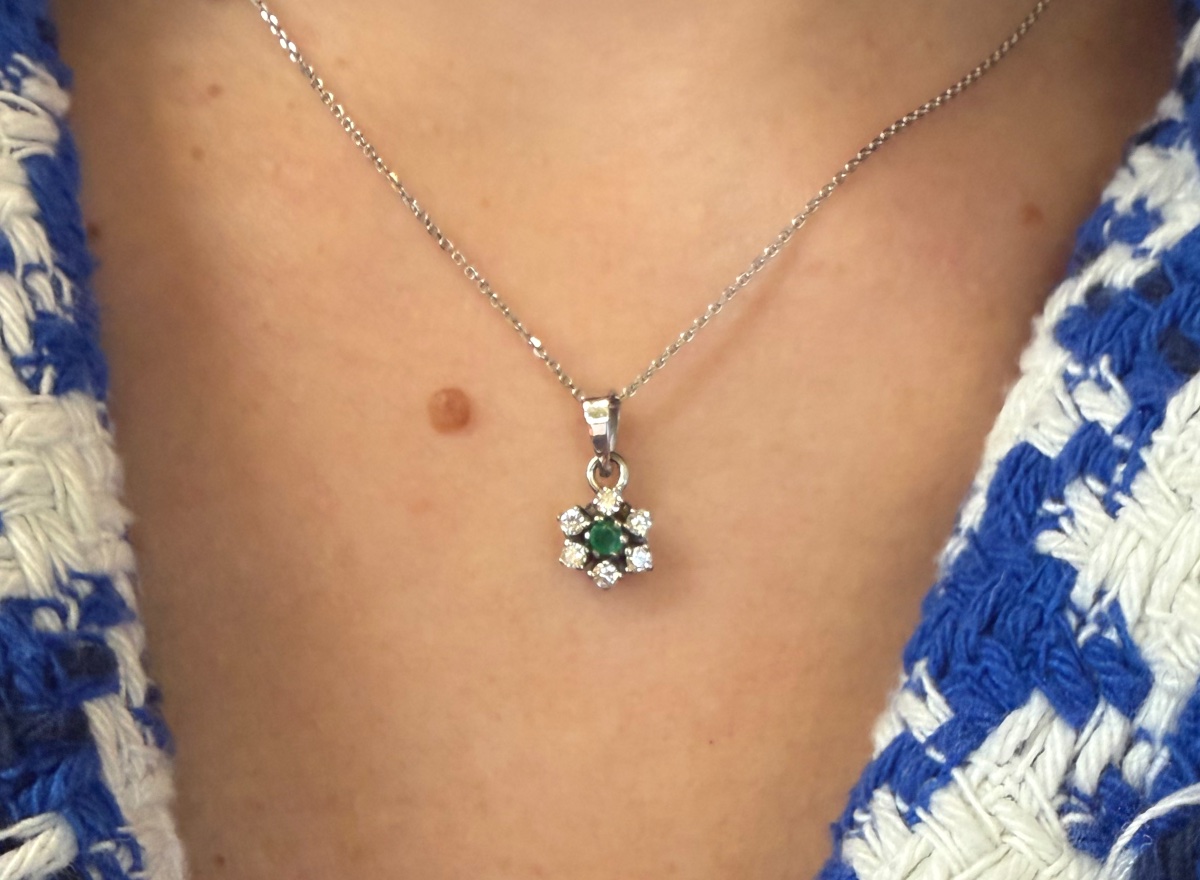 Pendentif emeraude et diamants-photo-5