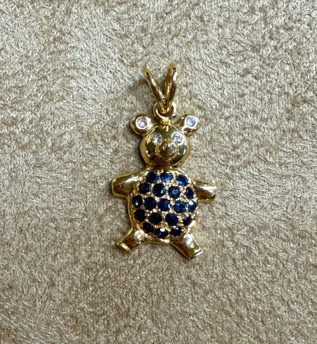 Sapphire And Diamond Teddy Bear Pendant-photo-1