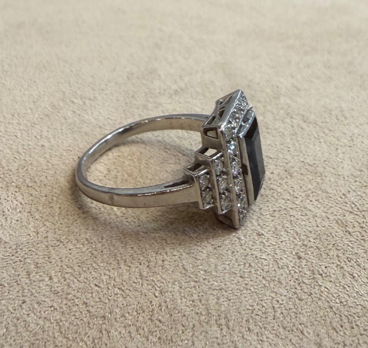 Bague art déco saphir et diamants-photo-5