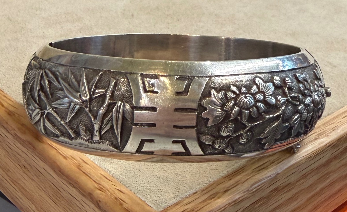 Bracelet jonc feuillage-photo-2