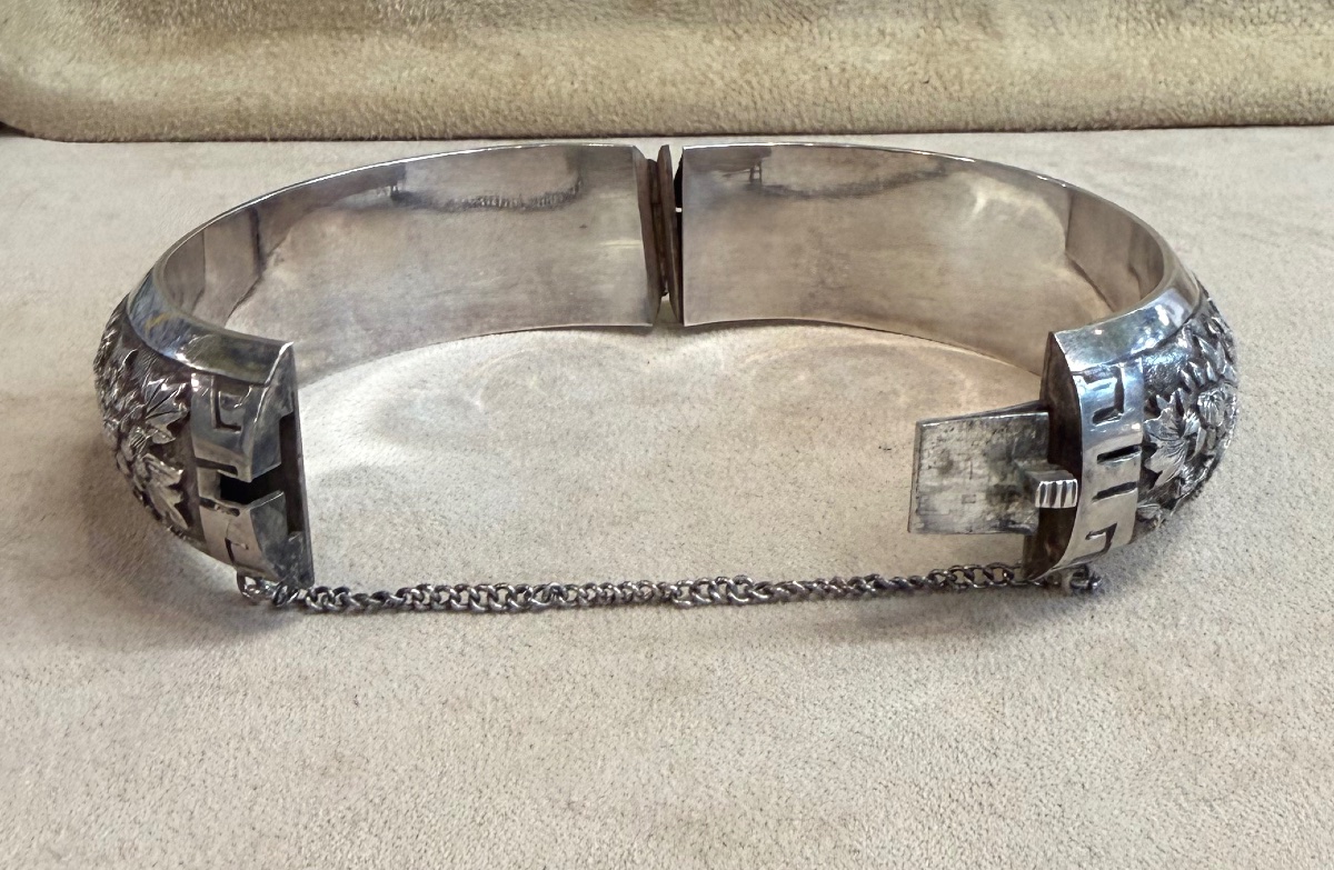 Bracelet jonc feuillage-photo-3