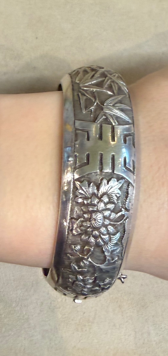 Bracelet jonc feuillage-photo-4