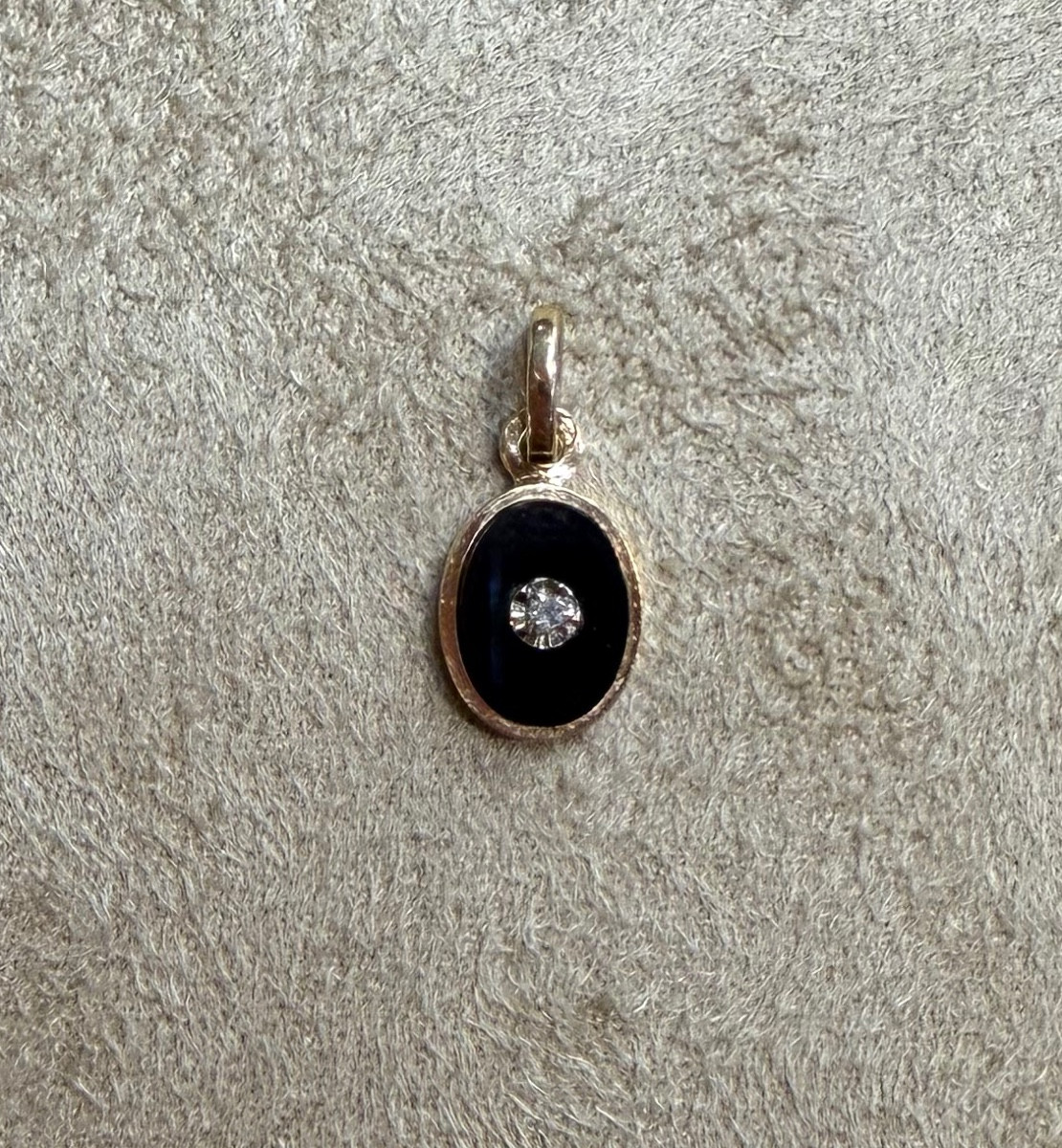 Onyx And Diamond Pendant 
