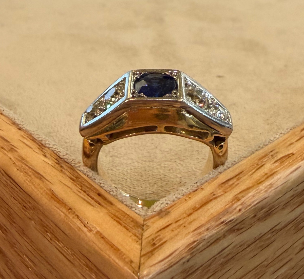 bague saphir et diamants-photo-5