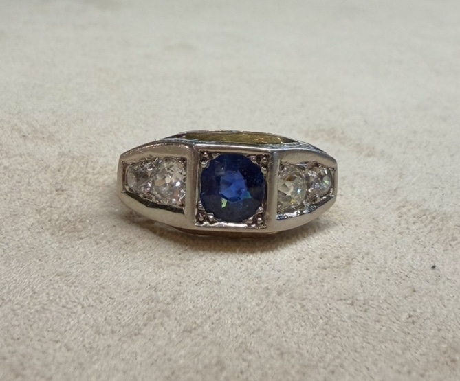 bague saphir et diamants-photo-6