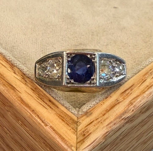 bague saphir et diamants