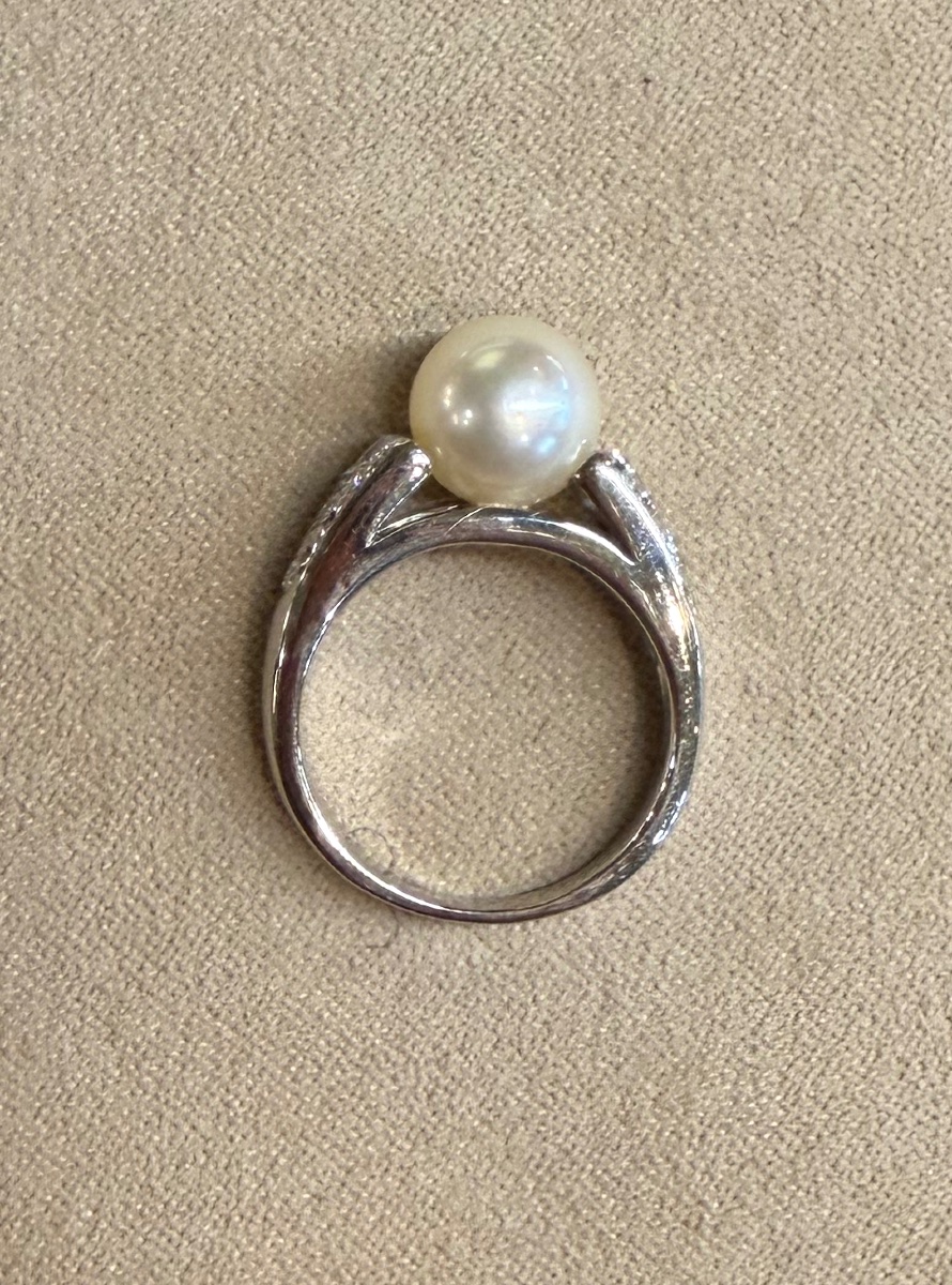 Pearl And Diamond Ring-photo-2