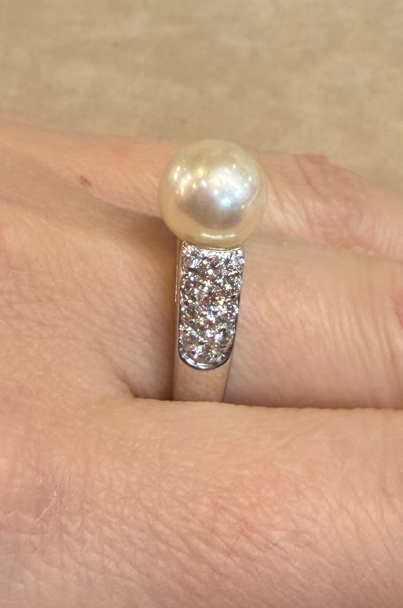 Pearl And Diamond Ring-photo-3