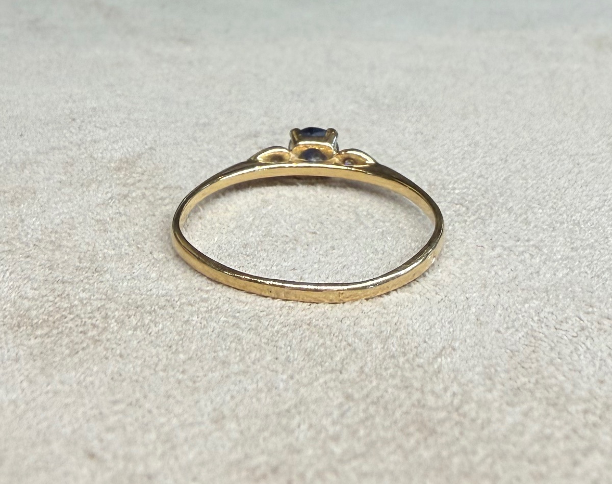 Sapphire And Diamond Line Ring-photo-3