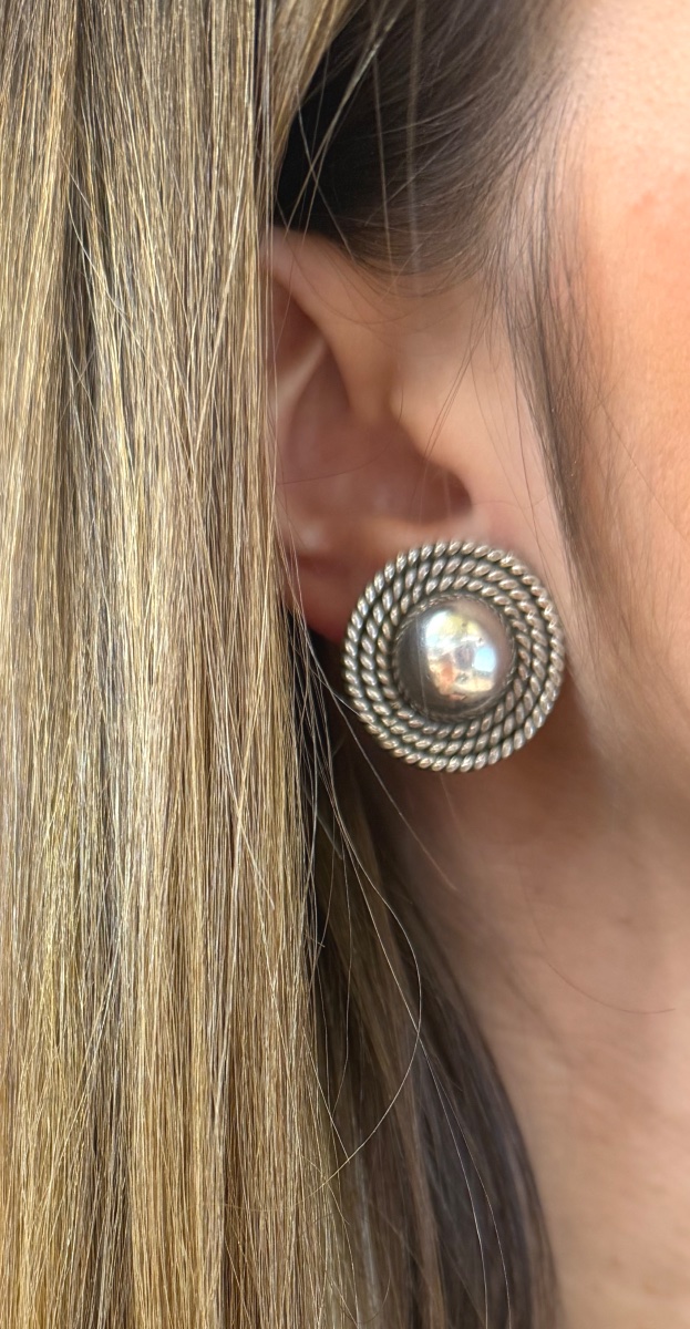 Boucles d'oreille ronde tresse-photo-2