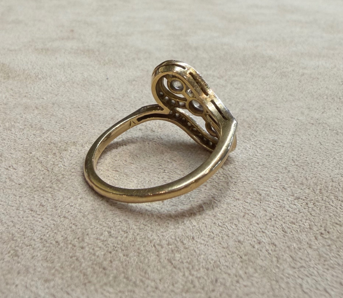 Bague entrelacée diamants 1925-photo-3