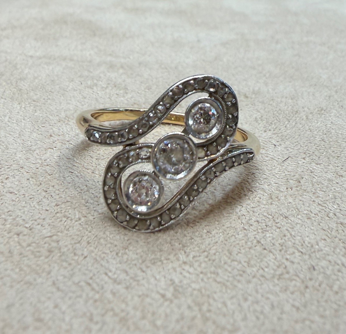 Bague entrelacée diamants 1925-photo-5