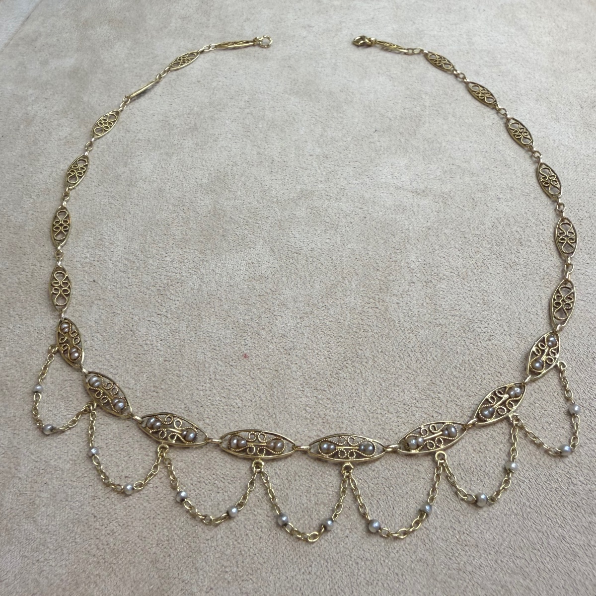 Draperie 19ème perles fines-photo-5