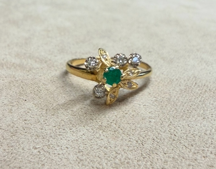 Emerald And Diamond Ring
