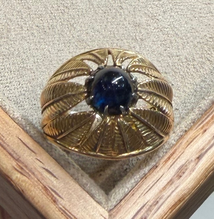 Bague feuille saphir-photo-3