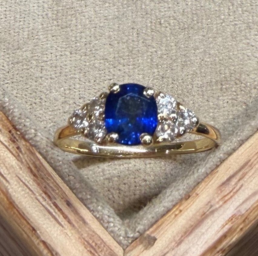 Bague ligne Saphir et Diamants-photo-1