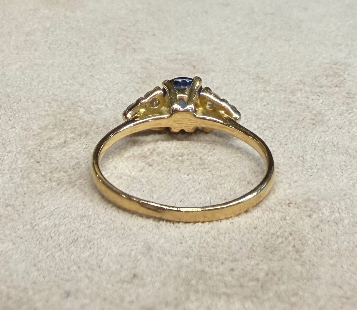 Bague ligne Saphir et Diamants-photo-4