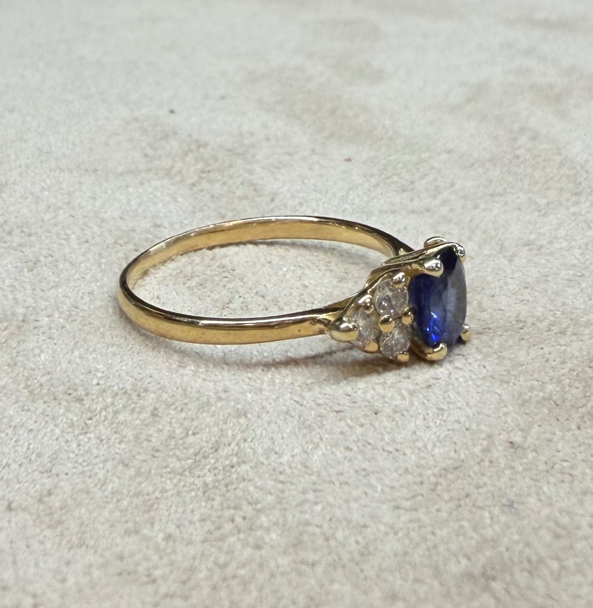 Bague ligne Saphir et Diamants-photo-5