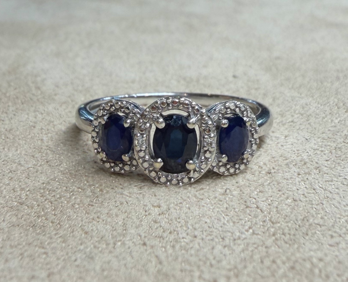 Bague Trilogie saphirs-photo-5