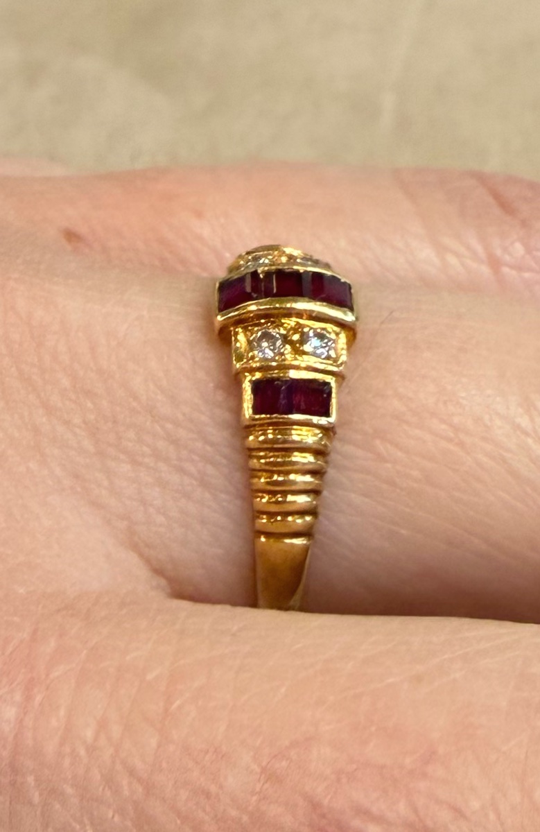 Bague rubis et diamants-photo-6
